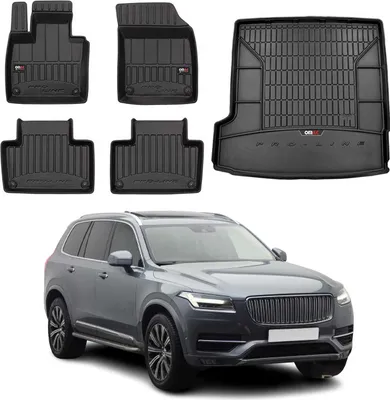 Zdjęcie produktu dla Zestaw dywaników podłogowych i wykładziny bagażnika do Volvo XC90 2016-2025 guma TPE czarny 5x