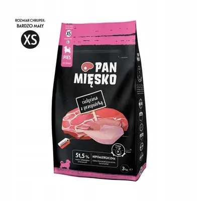 Zdjęcie produktu dla Pan Mięsko Cielęcina z Przepiórką XS 3kg dla Szczeniąt