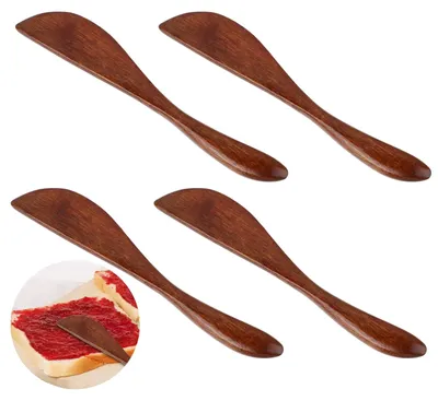 4 Holzbuttermesser – Butterstreicher für Küche & Picknick