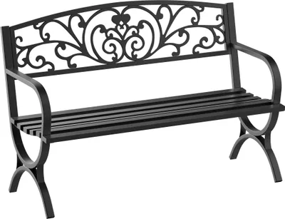 Produktbild von Outsunny 2-Sitzer Gartenbank Sitzbank 240kg belastbar Bank Gartenmöbel für den Innen- und Außenbereich geeignet 127x60x85 cm Schwarz
