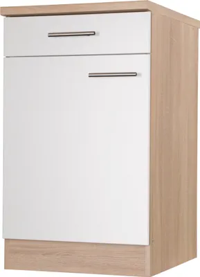 Produktbild von Unterschrank Küchenschrank mit Schublade 50 cm Eiche Sägerau Weiß Merle Respekta