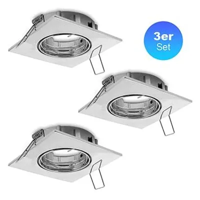 Produktbild von Einbaustrahler GU5.3, 3er Set max. 35 Watt, 1,6 Meter Zuleitung und AMP-Stecker