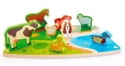 Produktbild von Steckpuzzlespiel Bauernhoftiere / 9 Teile
