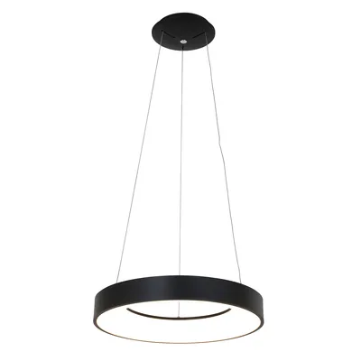 Produktbild von Steinhauer Pendelleuchte Ringlede 1-flammig Schwarz Matt/ Weiß 48x48cm