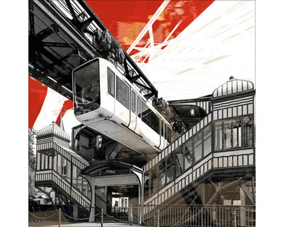 Produktbild von Glasbild Wuppertal Schwebebahn I 50x50 cm