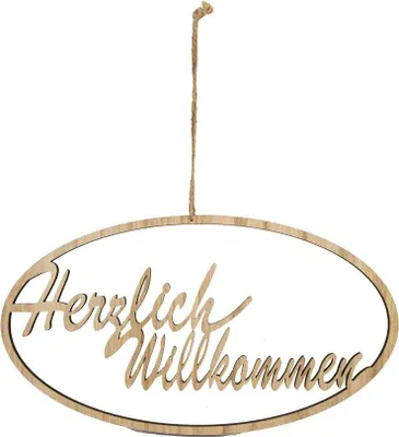 Produktbild von Riffelmacher Dekohänger Herzlich Willkommen oval 40 x 22 cm