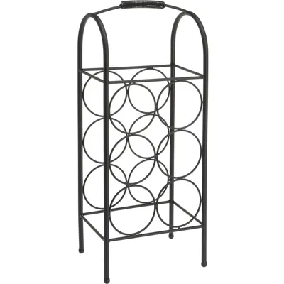 Obrázek produktu pro Kovový stojan na láhve, 22 x 16 x 52 cm, černý