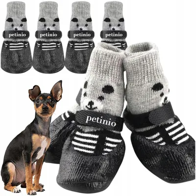 Produktbild von Petinio Hundesocken Antirutsch mit Klettverschluss Größe M Rot