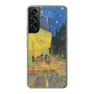 Produktbild von MuchoWow® Handyhülle Schutzhülle Hülle für Samsung Galaxy S22 Caféterrasse bei Nacht - Vincent van Gogh Silikon Softcase Handy Hülle - Mobiltelefonhülle