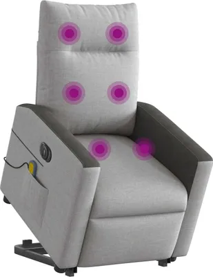 Produktbild von vidaXL Massagesessel mit Aufstehhilfe Elektrisch Wolkengrau Stoff
