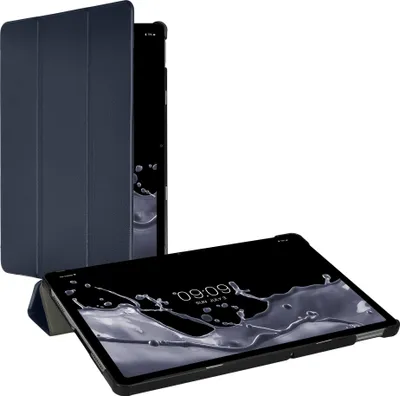 Produktbild von kwmobile Hülle kompatibel mit Xiaomi Redmi Pad SE - Smart Cover Tablet Case Schutzhülle - Stand - in Dunkelblau