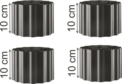 Produktbild von 36m Rasenkante 10cm Gartenpalisade Palisade Rasenborde schwarz anthrazit