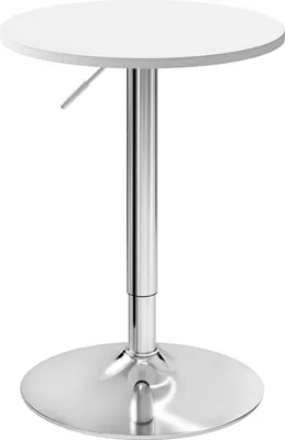 Produktbild von WOLTU Bartisch mit runder Tischplatte höhenverstellbar aus MDF Metall : Weiß Farbe: Weiß