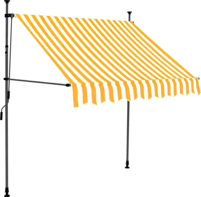 Image de vidaXL Store rétractable manuel avec LED 150 cm blanc orange