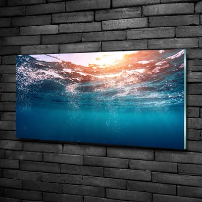 Produktbild von Tulup® Glas-Bild - 100x50 -Wandkunst - Wandbild hinter gehärtetem Sicherheitsglas  - Landschaften - Unterwasserwelt - Blau