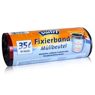 Immagine prodotto di Fodera per bidoni con nastro di fissaggio a spirale 35L ( 10 pz./rotolo )
