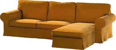 Produktbild von Dekoria Bezug für Ektorp 2-Sitzer Sofa mit Recamiere, honiggelb, Ektorp 2-Sitzer Sofabezug mit Recamiere