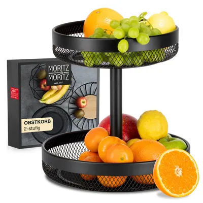 Immagine prodotto di Moritz & Moritz cesto di frutta etagere rotondo nero
