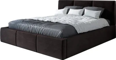 Produktbild von Polsterbett VERO 140x200 mit Matratze und Bettkasten. Farbe: Dunkelbraun.