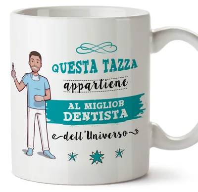 Keramikbecher "Dentista (Mann)" 350 ml, spülmaschinenfest