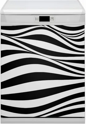 Produktbild von Magnet für Spülmaschine Abwaschbar 60x80 cm Magnet für Spülmaschine Magnetmatte Nachbildung - Schwarze und weiße Wellen