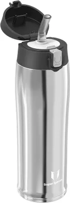 Produktbild von Famanu Trinkflasche mit Strohhalm - BPA-frei, Auslaufsicher, 500 ml, Ideal für Kinder und Sport