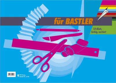 Produktbild von PVP Penig 3105 Bastelmappe Buntpapier - A3, 18 Blatt, sortiert