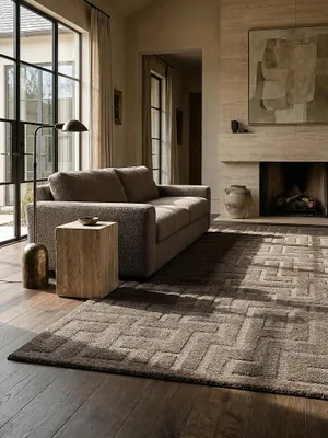 Teppich Braun rechteckig im modernen Wohnzimmer_#sku_BARK71494-BARK71497-BARK71500-BARK71503#