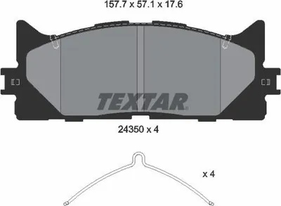 Produktbild von TEXTAR Bremsbeläge Satz Vorne für TOYOTA Camry Limousine (V3) 2435001