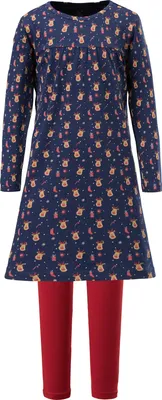 Produktbild von Erwin Müller Kinder-Nachthemd mit Leggings marine 110 / 116