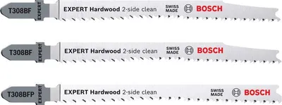Produktbild von EXPERT Hardwood 2-side clean Stichsägeblatt-Set, 3-tlg., (2xT308BF, 1xT308BFP)