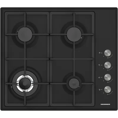 Produktbild von Heinner HBH-S4IWF-BK Einbau-Gaskochfeld, 4 Brenner mit Wokbrenner, elektrische Zündung, Schwarz