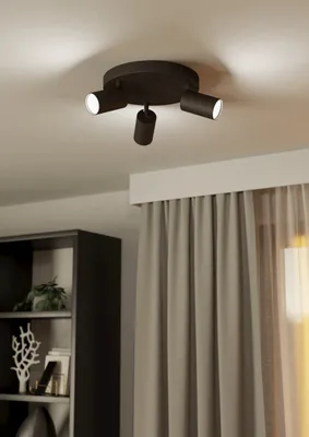Obrázek produktu pro Eglo 900336 TELIMBELA-Z LED GU10 trojité stropní svítidlo 3x4,9W Ø250mm černé stmívatelné