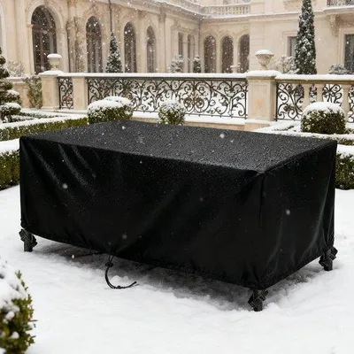 Immagine prodotto di Coperture impermeabili per sedie da giardino - Set per panca da terrazza - Protezione per mobili da esterno - Tessuto Oxford 420D - 275 x 275 x 30 cm - Nero