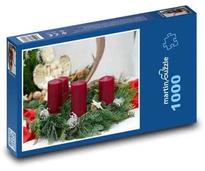 Obrázek produktu pro Puzzle 1000 Adventní věnec se svíčkami - martinpuzzle