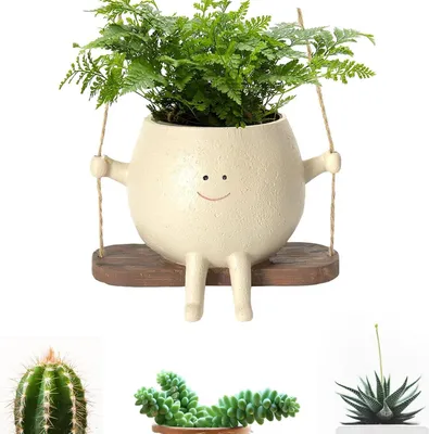 Produktbild von Lächelnder Hängeblumentopf - Einzigartiger Pflanzkübel - Für drinnen und draußen