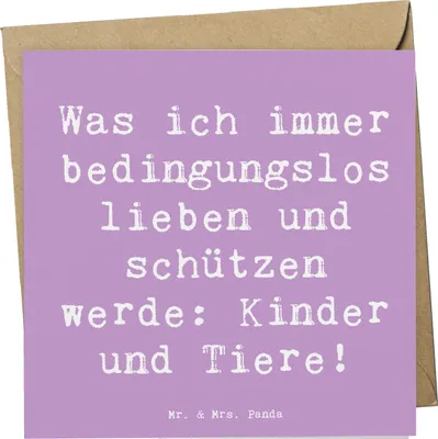 Produktbild von Mr. & Mrs. Panda Glückwunschkarte Spruch Schutz für Kinder - Lavendeltraum - Geschenk, Stimmungen, Grußkarte, Motivation, faltkarte, bedingungslos, anlasskarte, schützen