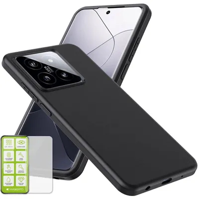 Obrázek produktu pro Pro Xiaomi 14 silikonové pouzdro H9 skleněné pouzdro na mobilní telefon černé pouzdro kryt pouzdro krytka