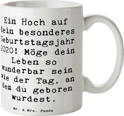 Produktbild von Mr. & Mrs. Panda Tasse Spruch 2020 Geburtstag - Weiß - Geschenk, Happy Birthday, besonderes Jahr, Kaffeetasse, Kaffeebecher, Alter, Becher, Erinnerungen, Freunde, schöne