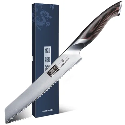 Immagine prodotto di HOSHANHO, coltello da pane, 20 cm. Coltello da pane estremamente affilato con lama seghettata
