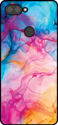 Obrázok produktu pre Smartphonica Puzdro na telefón vhodné pre Xiaomi Mi 8 Lite s dúhovou akrylovou mramorovou potlačou - TPU zadný kryt Puzdro Rainbow Acrylic Marble Design