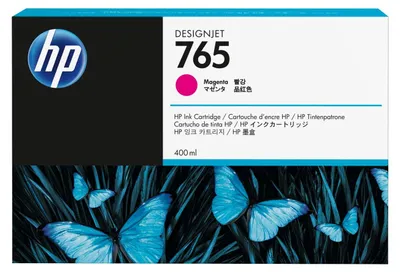 Obrázek produktu pro HP 765 Purpurová inkoustová kazeta Designjet, 400 ml, Řada tiskáren HP DesignJet T7200 Production, Termotiskárna, Purpurová, Singapur, 54 mm, 115,9 mm