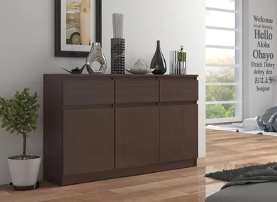 Obrázok produktu pre Komoda so šuplíkmi a dvierkami SAVRILA - wenge