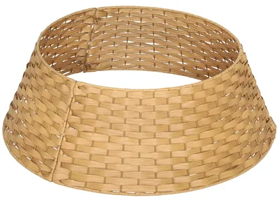 Obrázok produktu pre HOMCOM Sukňový podstavec pod vianočný stromček, priemer 68 cm, plastový podstavec s lemom v prírodnom dreve