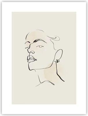 Produktbild von Poster - Poster ohne Rahmen - Minimalismus Porträt Linie - 30x40 cm - Wand Bild - Wanddeko - Wandbilder - Kunstposter - Wandposter - Bilder - Kunstdruck - Wanddekoration - Wandbild - P2XPA30x40-4815