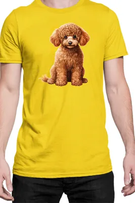 Obrázok produktu pre Mužské Tričko Dogs Breeds Poodle Dog Breed 006, Man S / žltá