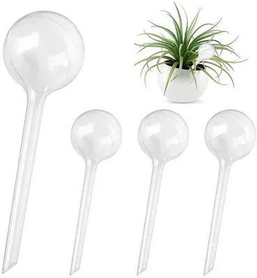 Produktbild von Bewässerungskugeln, 4 Stück - Selbstbewässerung - Wasserspender für Pflanzen - Transparent - 27,5 x 8 cm - Für eine Wasserversorgung von bis zu 14 Tagen