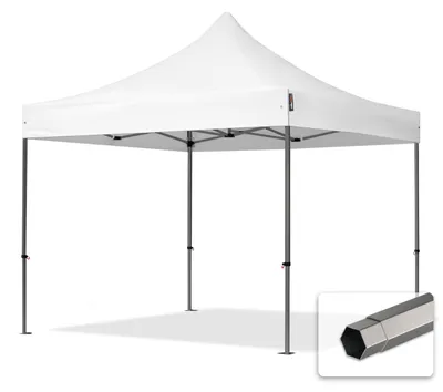 Obrázek produktu pro Nůžkový stan 3x3 m, ocel, bez bočnic bílá