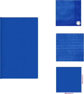 Produktbild von vidaXL Zeltteppich 400x400 cm Blau HDPE - Zeltzubehör