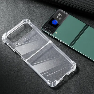 Produktbild von Galaxy Z Flip4 Hülle, Dünn Transparent TPU Silikon Stoßdämpfung Fallschutz Schutzhülle für Samsung Galaxy Z Flip 4 5G